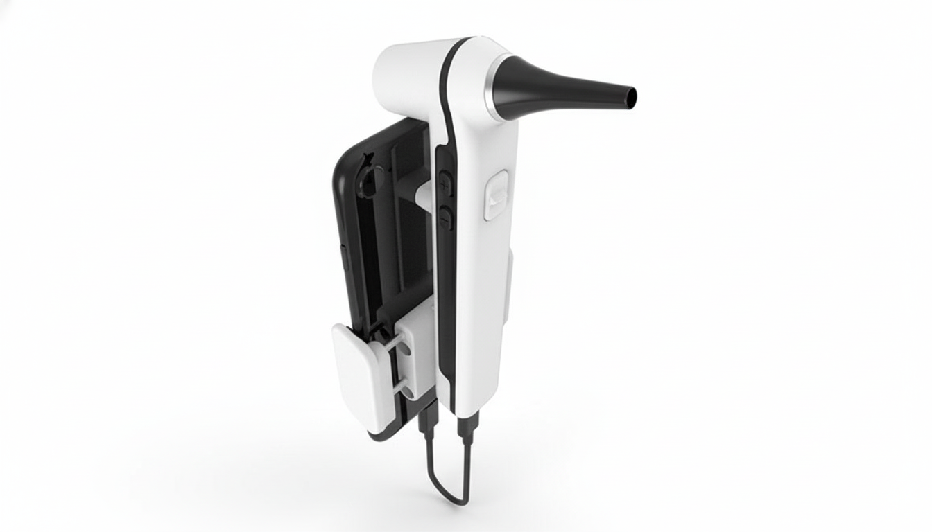 Cupris examination attachment fitted to a smartphone