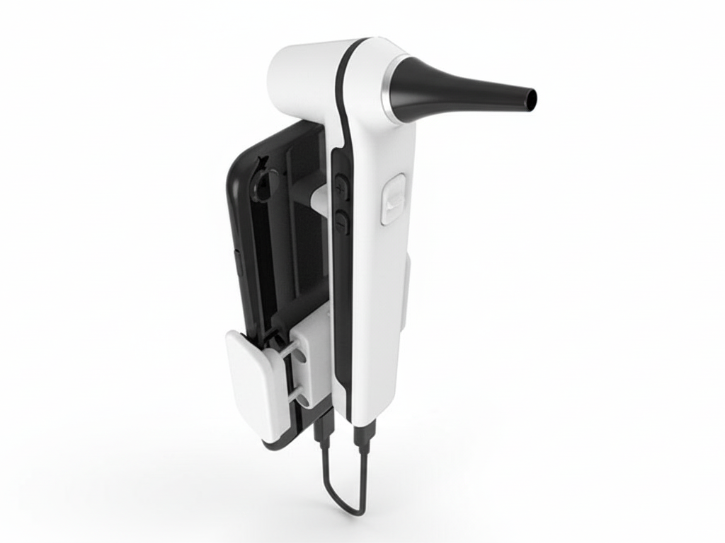 Cupris examination attachment fitted to a smartphone